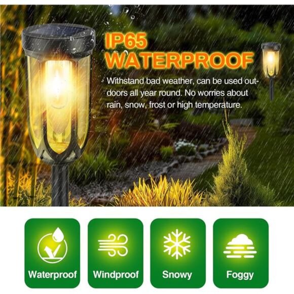 Solar Lights Outdoor 8 Pack Waterproof Pathway Garden Yard Patio Landscape Light - Picture 5 of 7